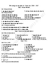 Đề cương ôn tập giữa kỳ I năm học 2016  2017 môn Toán
